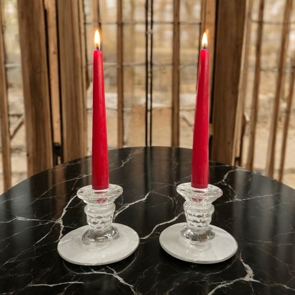 Fostoria American Candle Holders set of 2 - Picture 1 of 6
